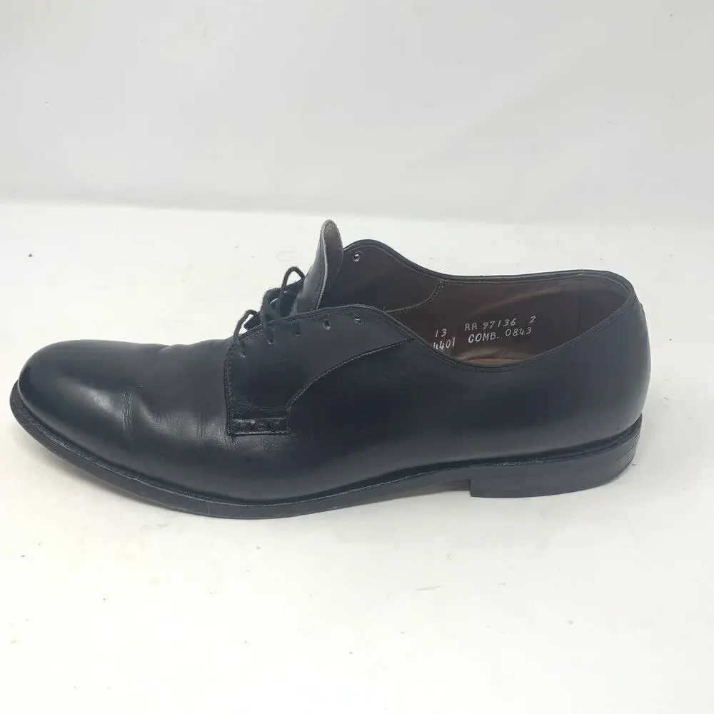 Allen Edmonds Bristol Plain Toe Blucher Leather Sole Black 13 AA Narrow